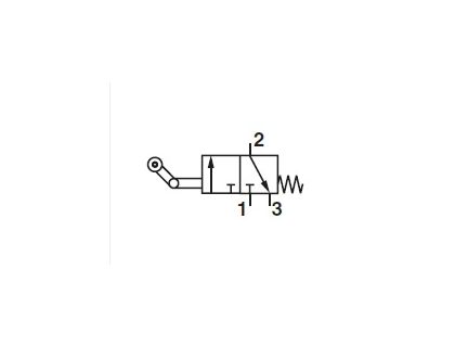 Zawór sterowany dźwignią z rolką 3/2 G1/8 - 2