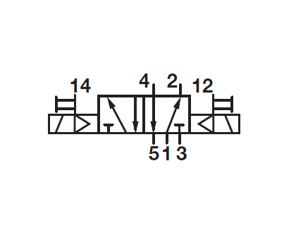 Zawór sterowany elektrycznie 5/2 bistabilny IN-LINE seri V60 (1/8 - 1/2) bez cewek - 2