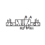 Zawór sterowany elektrycznie 5/2 bistabilny IN-LINE seri V51..V53 (1/4 - 1/2) bez cewek - 2