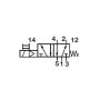 Zawór sterowany elektrycznie 5/2 monostabilny powrót sprężyną IN-LINE seri V60 (1/8 - 1/2) bez cewki - 2