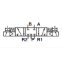 Zawór sterowany elektrycznie 5/3 bistabilny (pozycja środkowa centralnie zamknięta) IN-LINE seri V51..V53 (1/4 - 1/2) bez cewek - 2