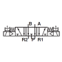 Zawór sterowany elektrycznie 5/3 bistabilny (pozycja środkowa centralnie otwarta) IN-LINE seri V51..V53 (1/4 - 1/2) bez cewek - 2